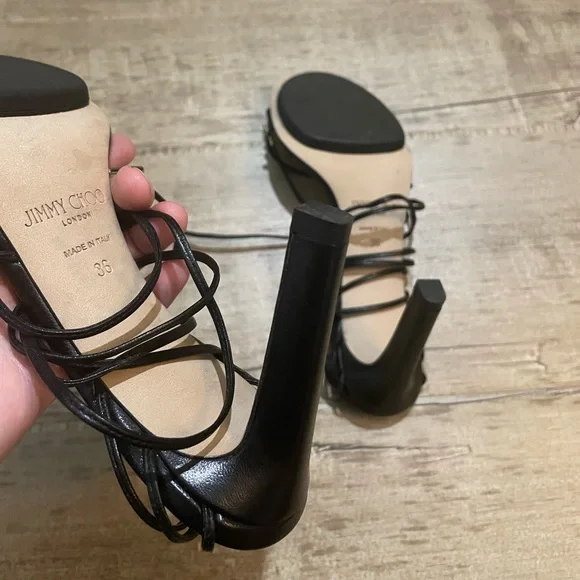 Jimmy Choo Antia 85mm Leather Sandals Sz 36 LIKE NEW - Picture 8 of 9